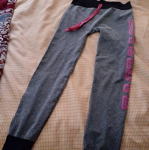 Leggings w waist tie and ribbed ankle